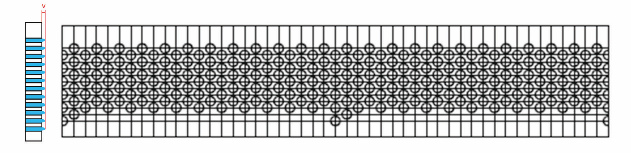  Hole distribution for LDB cage and its related velocity jet stream